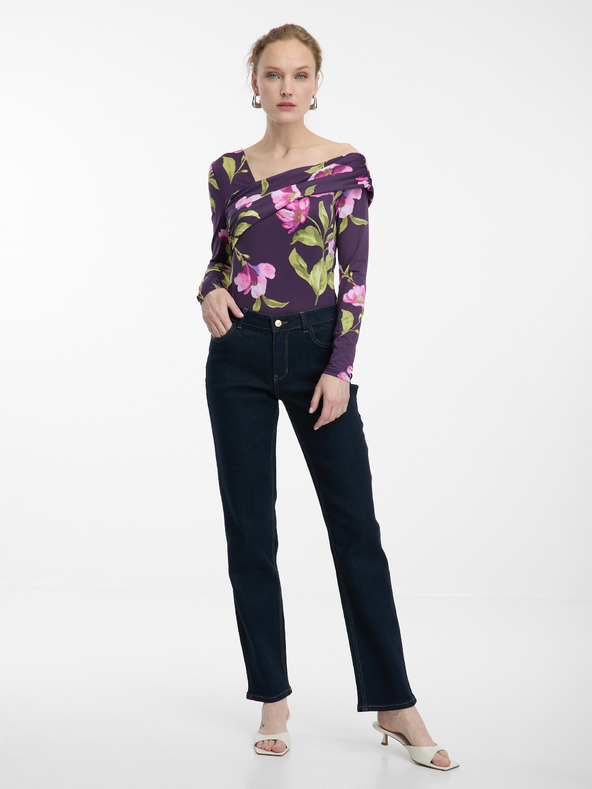 Orsay Fialová dámská halenka s květinovým vzorem ORSAY