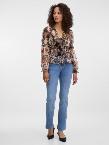 Orsay Hnědá dámská vzorovaná halenka ORSAY