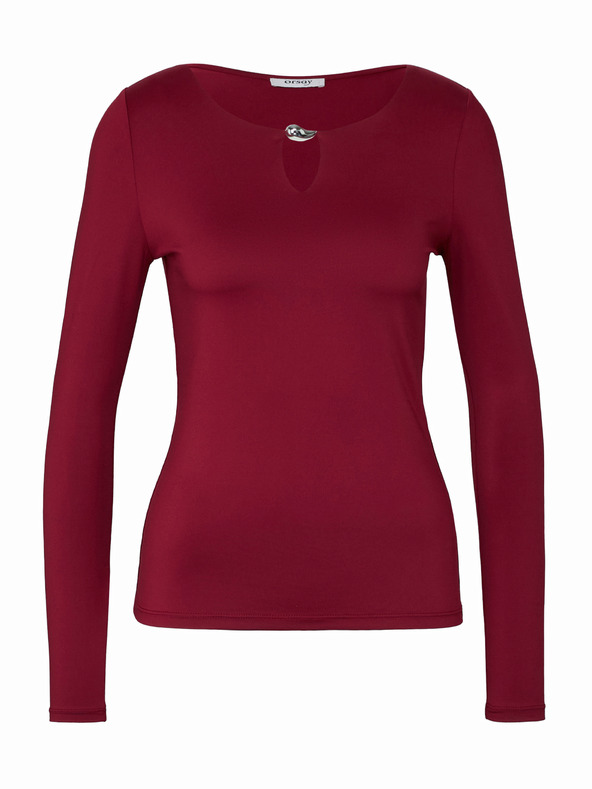 Orsay Vínový dámský top s dlouhým rukávem ORSAY