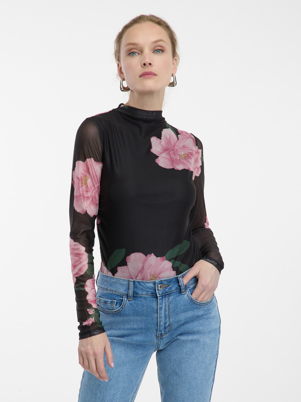 Orsay Černá dámská halenka s květinovým vzorem ORSAY