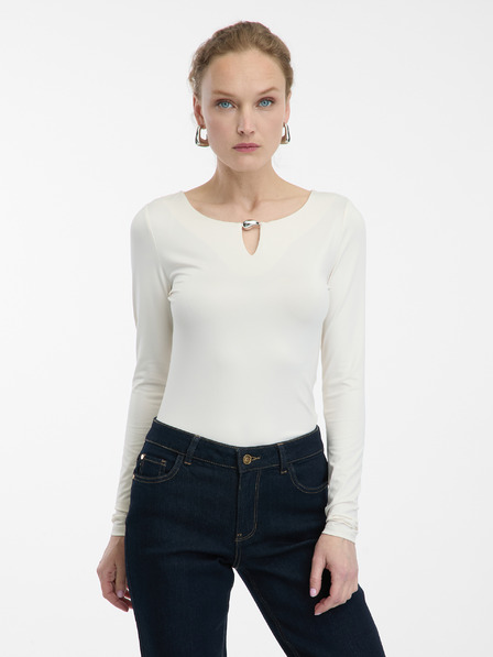 Orsay Krémový dámský top s dlouhým rukávem ORSAY
