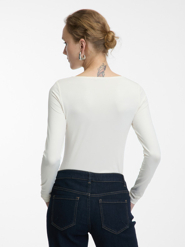 Orsay Krémový dámský top s dlouhým rukávem ORSAY