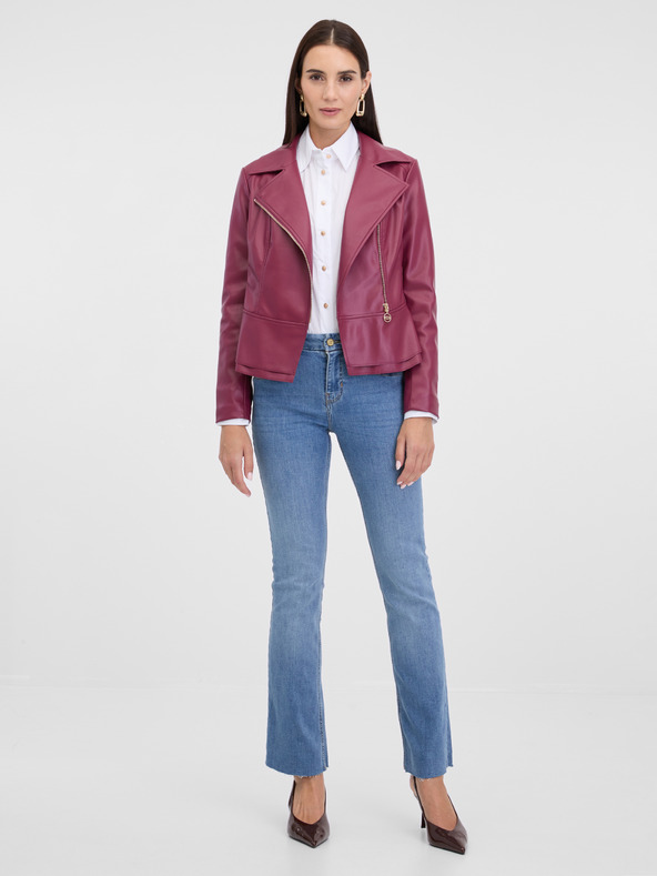 Orsay Vínová dámská koženková bunda ORSAY