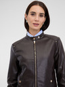 Orsay Tmavě hnědá dámská koženková bunda ORSAY