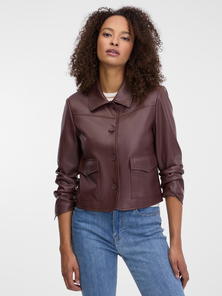 Orsay Tmavě hnědá dámská koženková bunda ORSAY