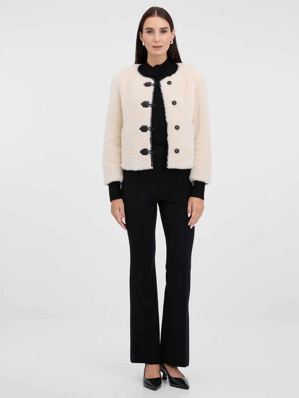 Orsay Krémová dámská bunda z umělé kožešiny ORSAY