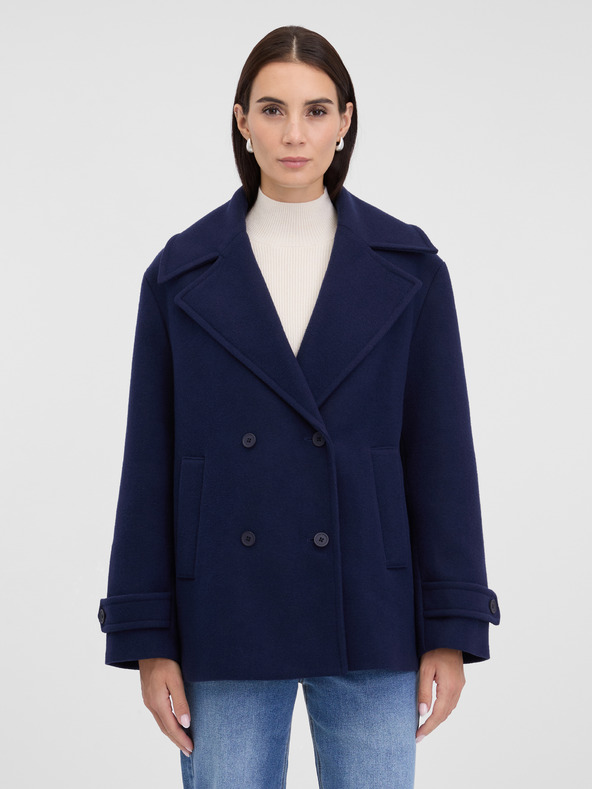 Orsay Tmavě modrý dámský krátký kabát ORSAY
