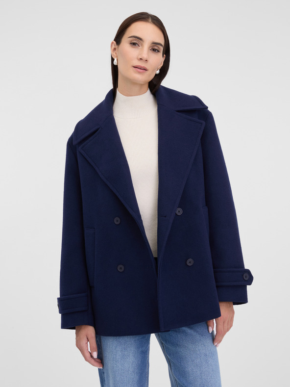 Orsay Tmavě modrý dámský krátký kabát ORSAY