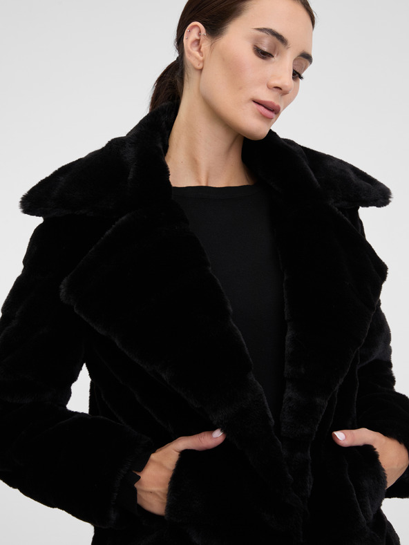 Orsay Černý dámský krátký kožíšek ORSAY