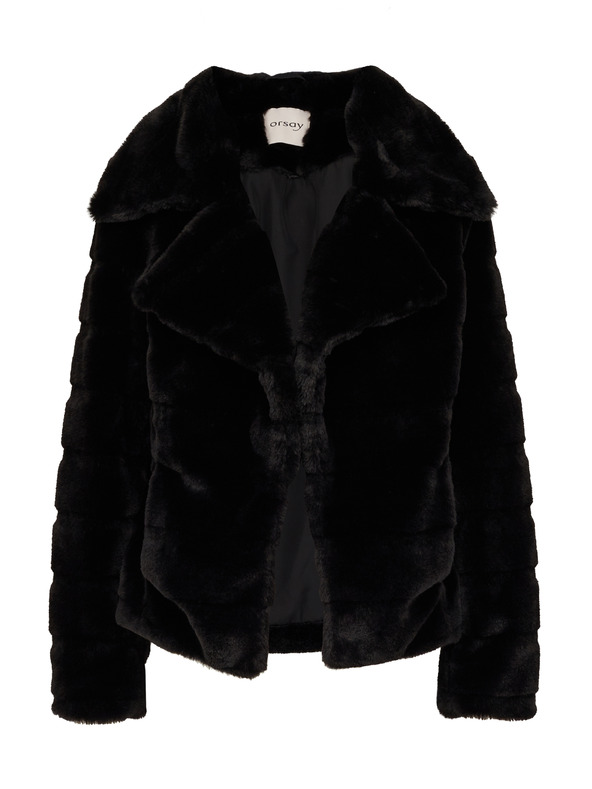 Orsay Černý dámský krátký kožíšek ORSAY