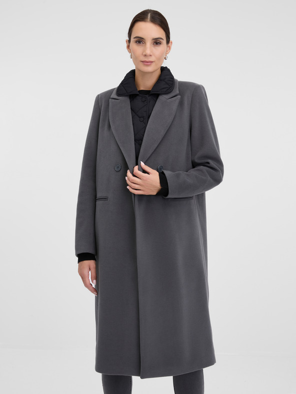 Orsay Šedý dámský kabát ORSAY