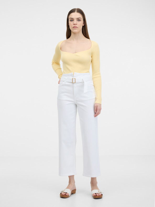 Orsay Bílé dámské široké džíny ORSAY