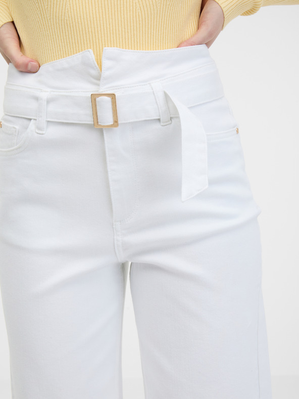 Orsay Bílé dámské široké džíny ORSAY