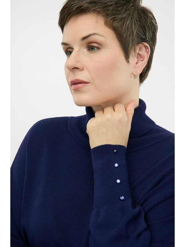 Orsay Tmavě modrý dámský svetr s rolákem ORSAY
