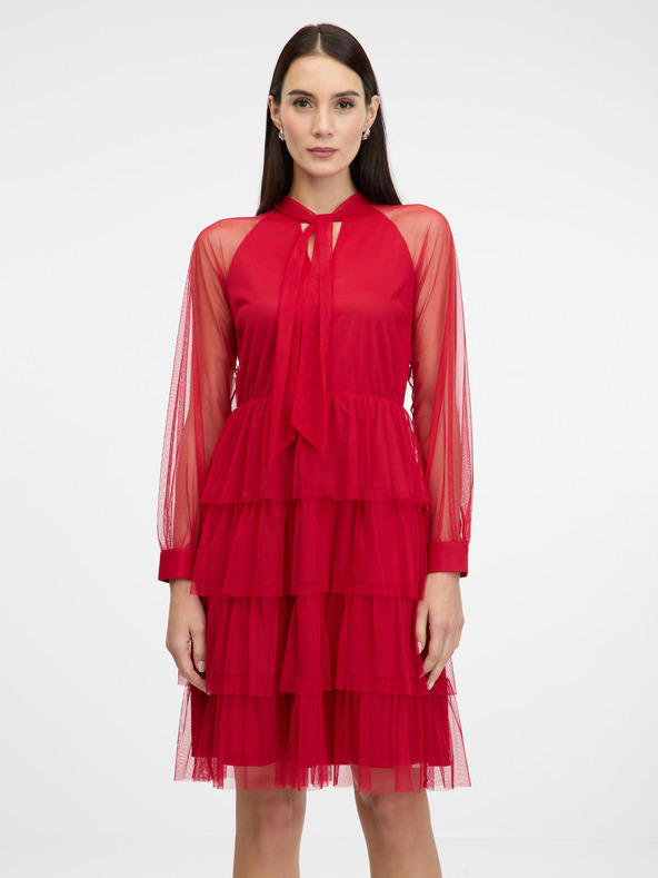 Orsay Červené dámské šaty ke kolenům ORSAY