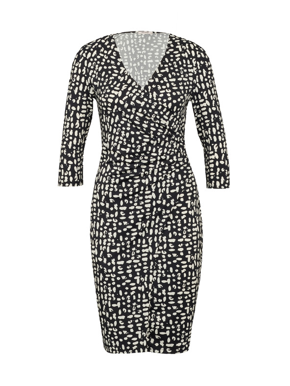 Orsay Černé dámské vzorované šaty ke kolenům ORSAY