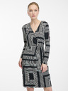 Orsay Černé dámské vzorované šaty ke kolenům ORSAY