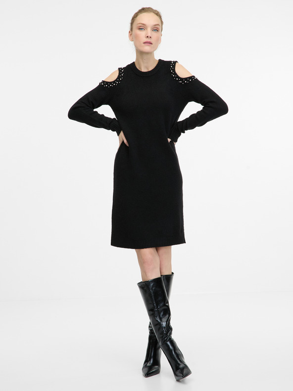 Orsay Černé dámské svetrové šaty ORSAY