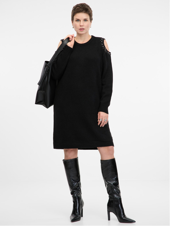 Orsay Černé dámské svetrové šaty ORSAY