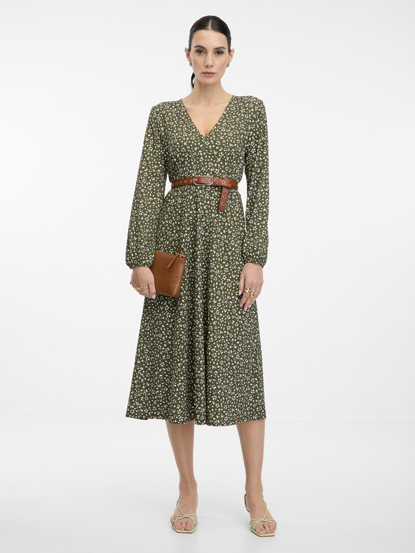 Orsay Zelené dámské midi šaty ORSAY