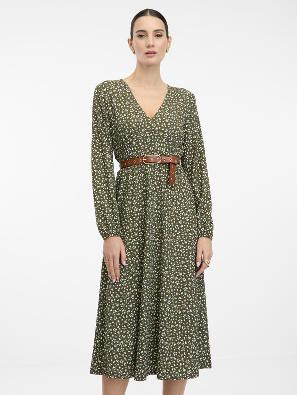 Orsay Zelené dámské midi šaty ORSAY