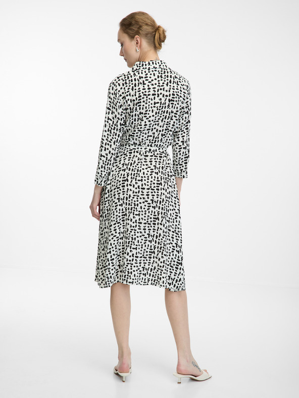 Orsay Krémové dámské košilové šaty ke kolenům ORSAY