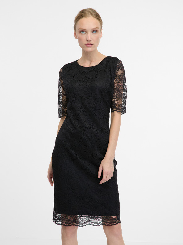 Orsay Černé dámské šaty ke kolenům ORSAY