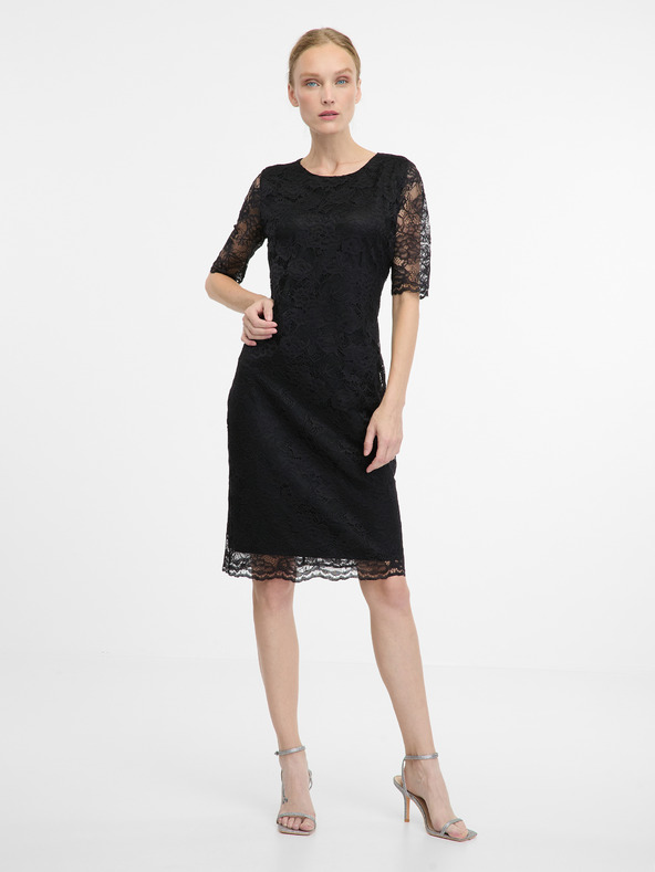 Orsay Černé dámské šaty ke kolenům ORSAY