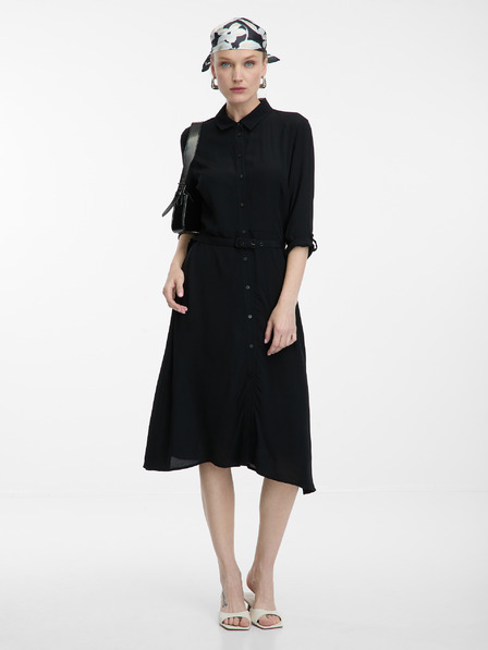 Orsay Černé dámské košilové šaty ke kolenům ORSAY