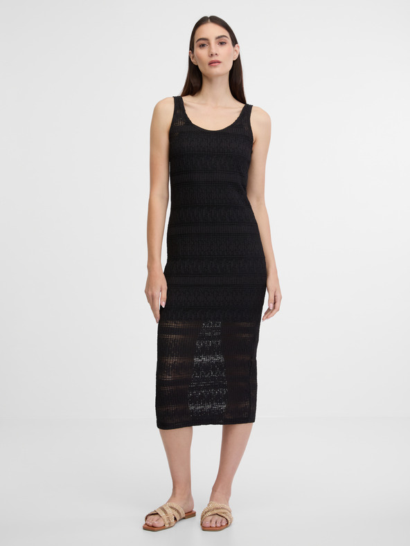 Orsay Černé dámské midi šaty ORSAY