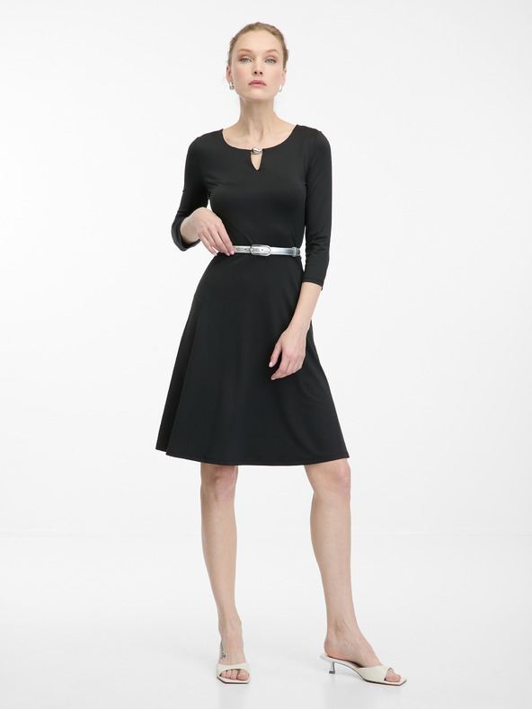 Orsay Černé dámské šaty ke kolenům ORSAY