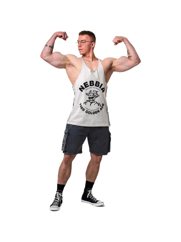 Nebbia Washed muscle back stringer GOLDEN AGE 791 M,light grey