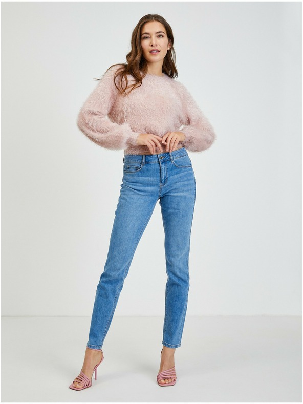 Orsay Růžový dámský svetr s balonovými rukávy ORSAY