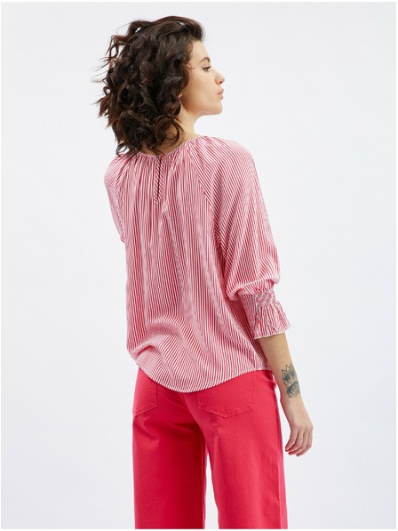 Orsay Tmavě růžová dámská pruhovaná halenka ORSAY