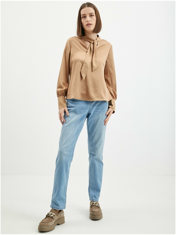 Orsay Světle hnědá dámská saténová halenka ORSAY