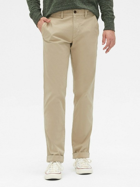 GAP Kalhoty essential khaki straight fit GapFlex GAP