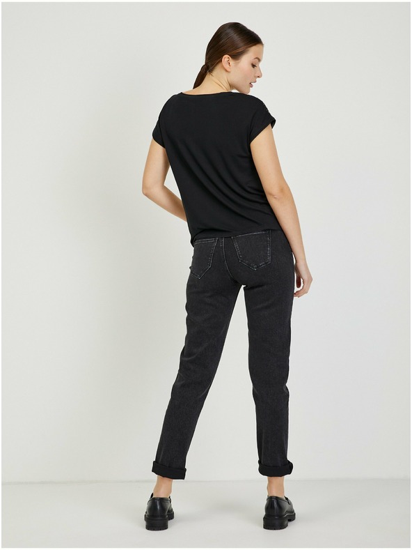 Orsay Béžovo-černé dámské krajkové tričko ORSAY