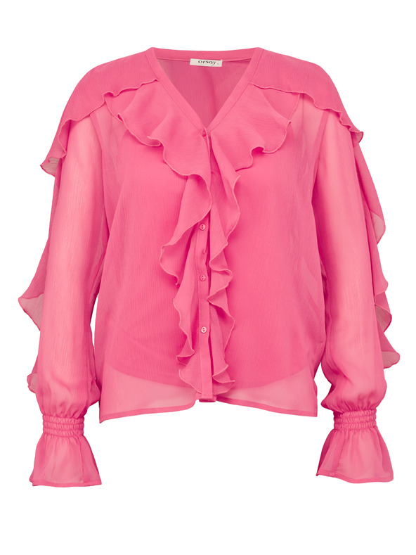 Orsay Růžová dámská halenka s volány ORSAY