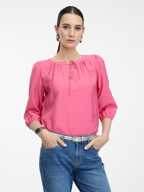 Orsay Růžová dámská halenka s tříčtvrtečním rukávem ORSAY