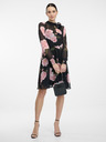 Orsay Černé dámská květinové šaty ke kolenům ORSAY