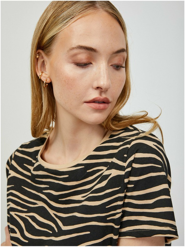 Orsay Béžovo-černé tričko se zvířecím vzorem ORSAY