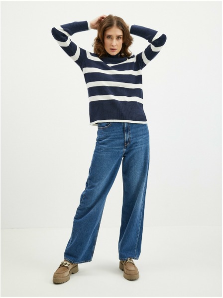 Orsay Bílo-modrý dámský pruhovaný svetr ORSAY