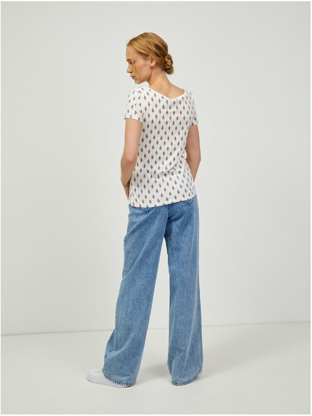 Orsay Růžovo-krémové vzorované tričko ORSAY