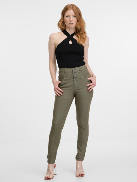 Orsay Khaki dámské skinny fit džíny ORSAY
