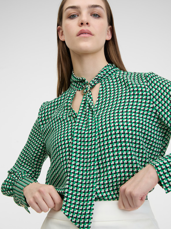 Orsay Zelená dámská vzorovaná halenka ORSAY