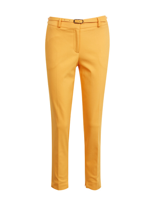 Orsay Oranžové dámské zkrácené kalhoty s páskem ORSAY