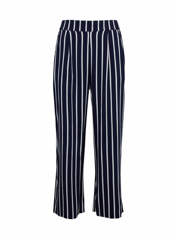 Orsay Tmavě modré dámské pruhované culottes kalhoty ORSAY