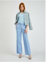 Orsay Světle modré dámské široké kalhoty s páskem ORSAY