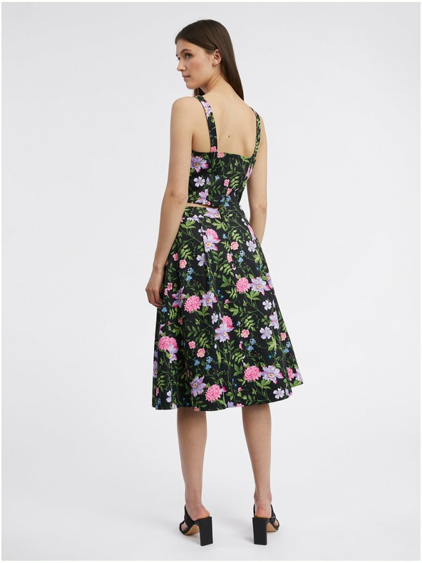 Orsay Černá dámská květovaná sukně ORSAY