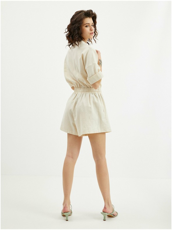 Orsay Béžový dámský lněný overal ORSAY